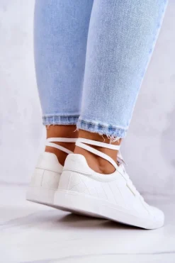 Damskie Skórzane Trampki Cross Jeans JJ2R4043C Białe