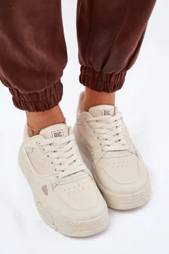 Damskie Sneakersy Big Star NN274668 Beżowe