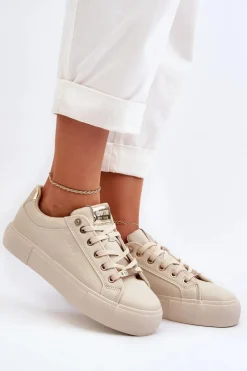 Damskie Sneakersy Big Star NN274210 Beżowe
