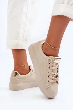 Damskie Sneakersy Big Star NN274210 Beżowe