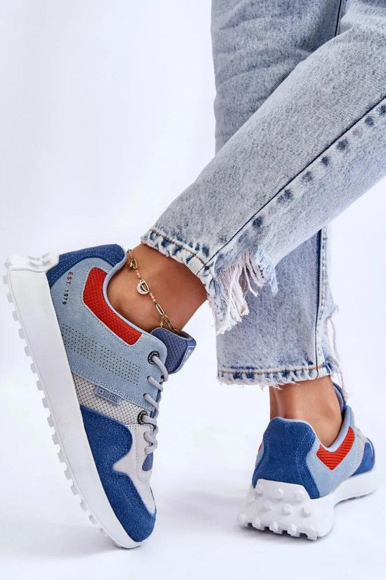 Damskie Sneakersy Big Star LL274421 Niebieskie