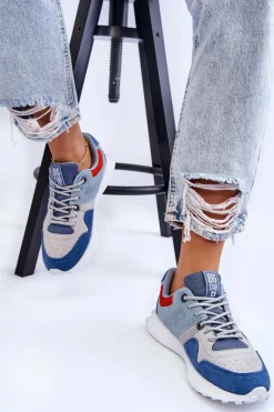 Damskie Sneakersy Big Star LL274421 Niebieskie