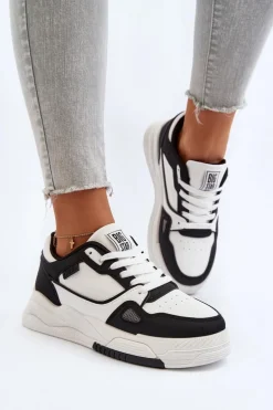 Damskie Sneakersy Big Star NN274669 Biało-Czarne