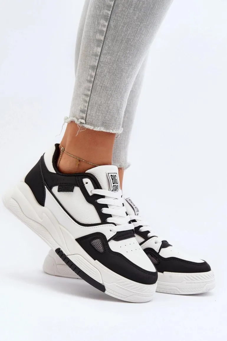 Damskie Sneakersy Big Star NN274669 Biało-Czarne