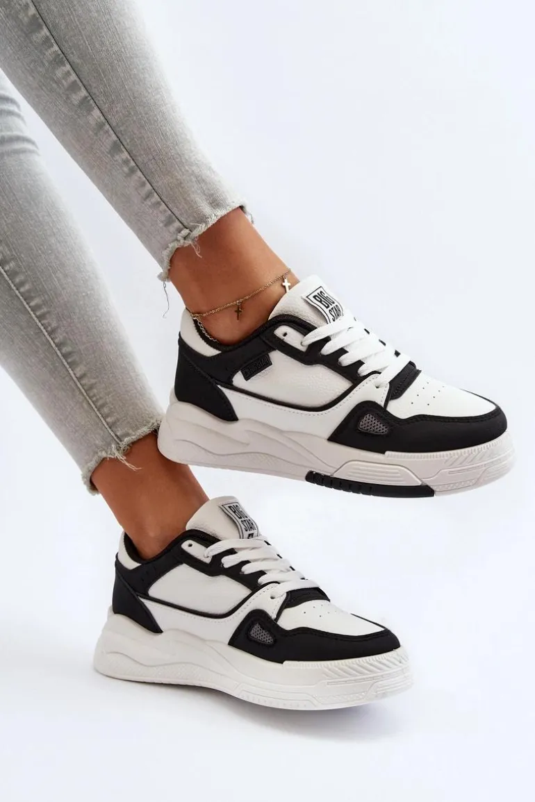 Damskie Sneakersy Big Star NN274669 Biało-Czarne