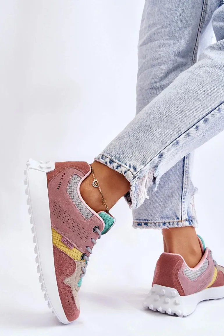 Damskie Sneakersy Big Star LL274422 Różowo-Beżowe