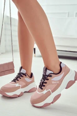 Damskie Sneakersy Buty Sportowe Big Star JJ274577 Różowe