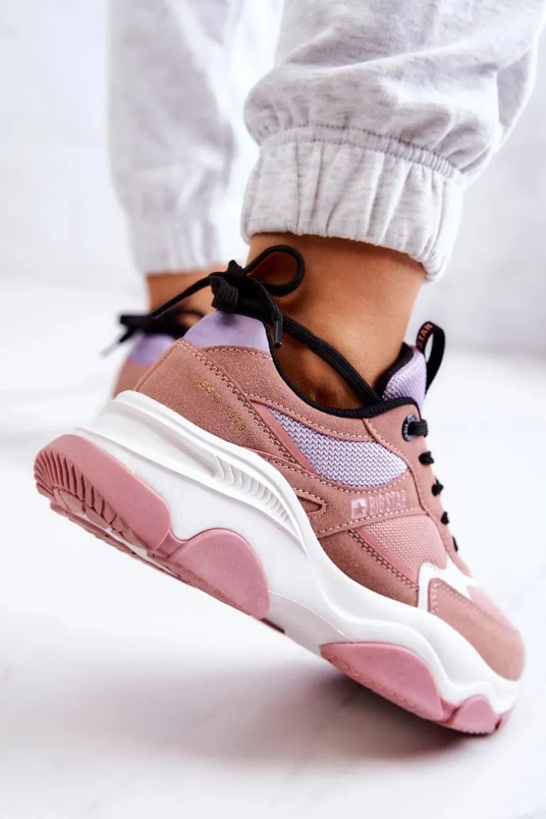 Damskie Sneakersy Buty Sportowe Big Star JJ274577 Różowe