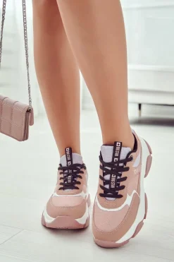 Damskie Sneakersy Buty Sportowe Big Star JJ274577 Różowe