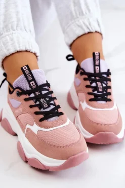 Damskie Sneakersy Buty Sportowe Big Star JJ274577 Różowe