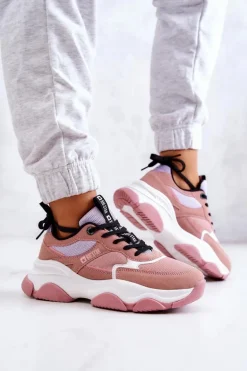 Damskie Sneakersy Buty Sportowe Big Star JJ274577 Różowe