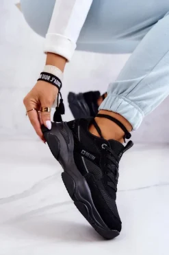 Damskie Sneakersy Buty Sportowe Big Star JJ274578 Czarne