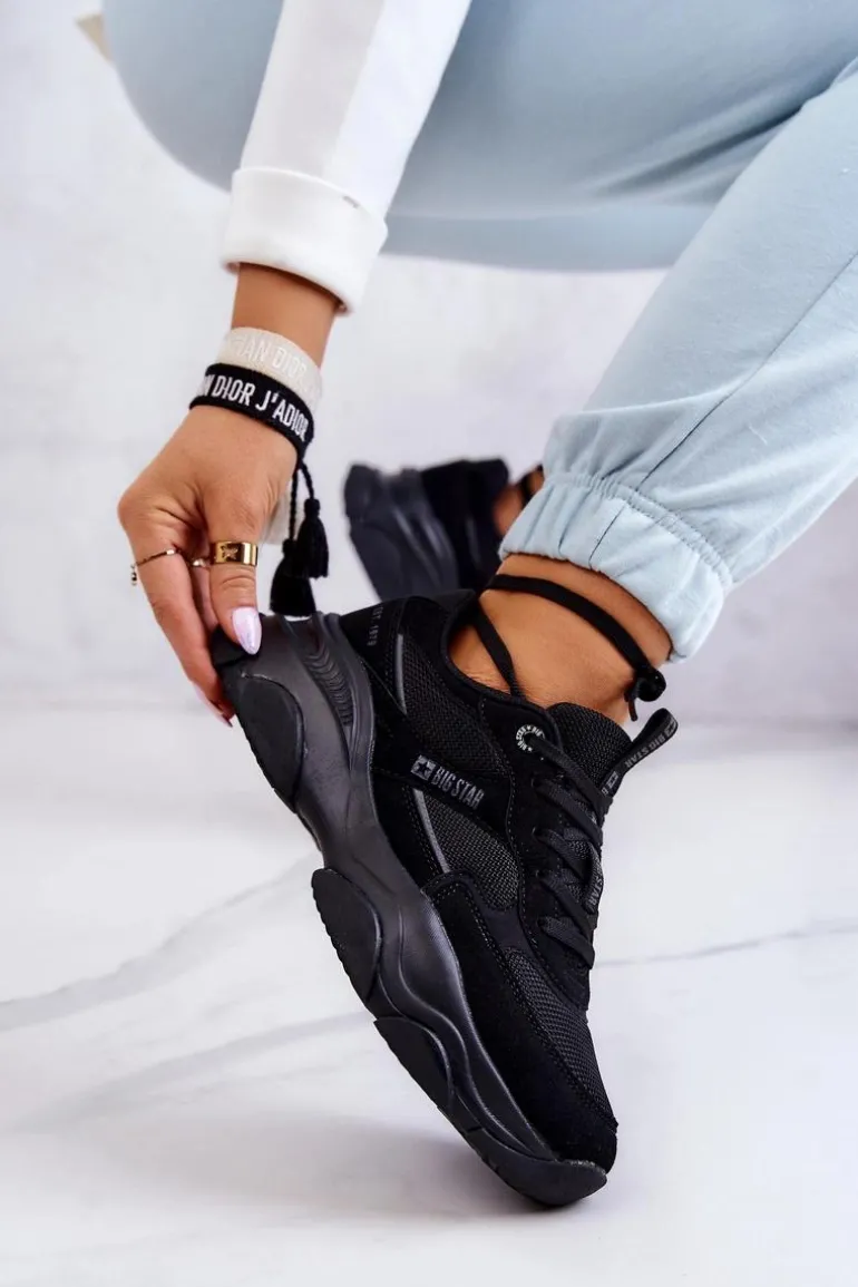 Damskie Sneakersy Buty Sportowe Big Star JJ274578 Czarne