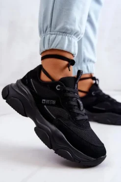 Damskie Sneakersy Buty Sportowe Big Star JJ274578 Czarne