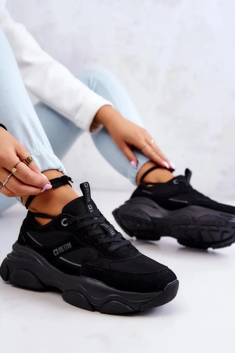 Damskie Sneakersy Buty Sportowe Big Star JJ274578 Czarne