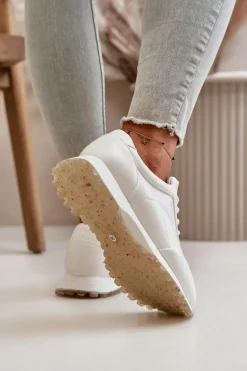 Damskie Sneakersy Buty Sportowe Z Eko Skóry Big Star OO274023 Hi-Poly System Białe