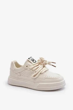 Damskie Sneakersy Eko Skórzane Beżowe Avanalis