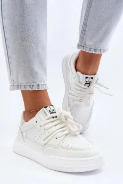 Damskie Sneakersy Eko Skórzane Białe Avanalis