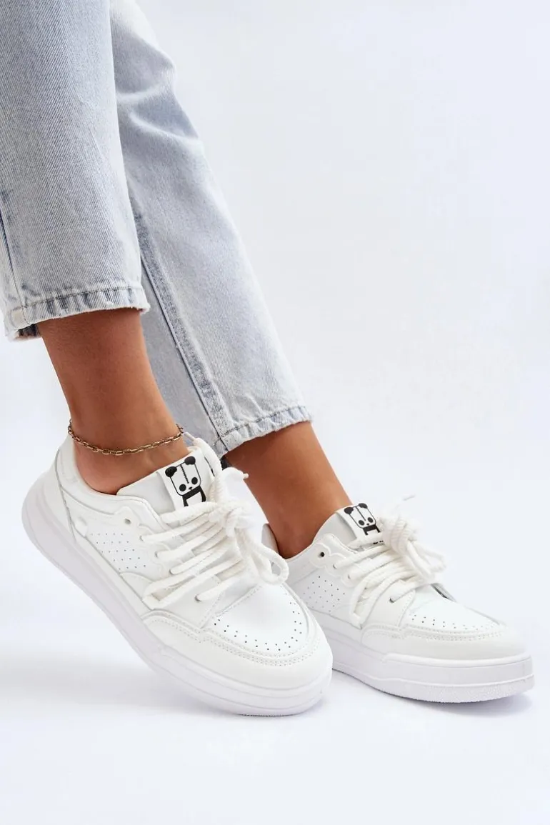 Damskie Sneakersy Eko Skórzane Białe Avanalis