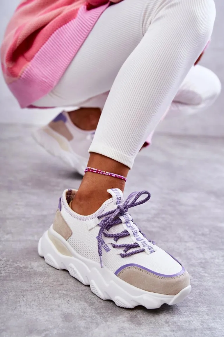 Damskie Sneakersy Memory Foam System Big Star KK274029 Białe