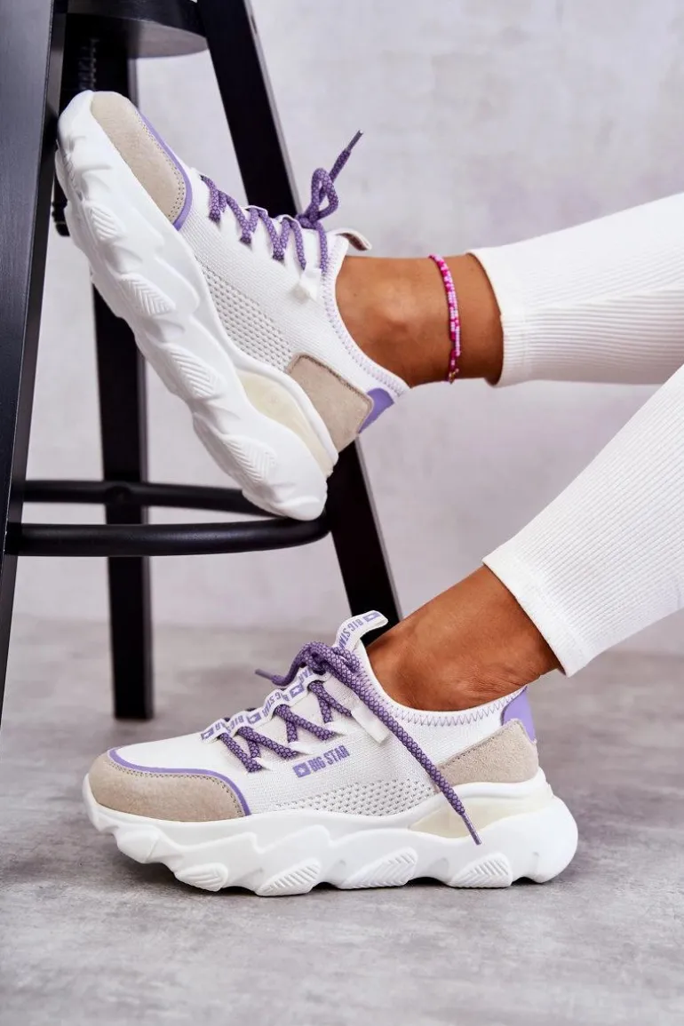 Damskie Sneakersy Memory Foam System Big Star KK274029 Białe