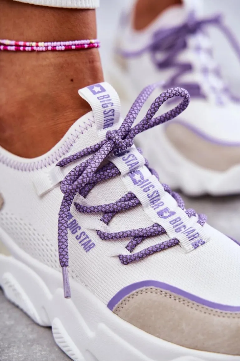 Damskie Sneakersy Memory Foam System Big Star KK274029 Białe