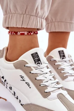 Damskie Sneakersy Memory Foam System Big Star LL274957 Białe