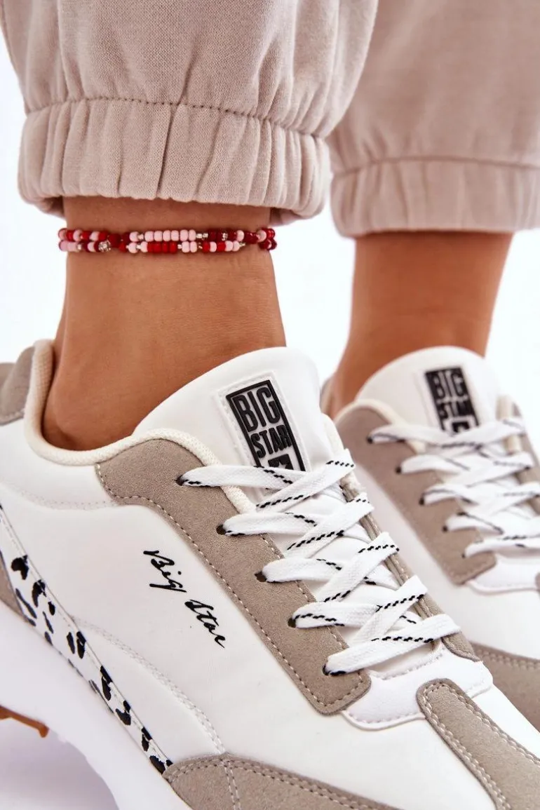 Damskie Sneakersy Memory Foam System Big Star LL274957 Białe