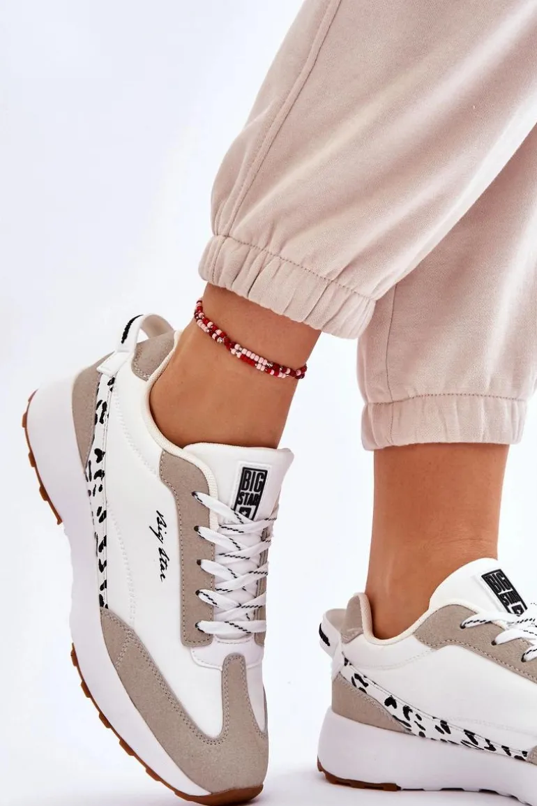 Damskie Sneakersy Memory Foam System Big Star LL274957 Białe