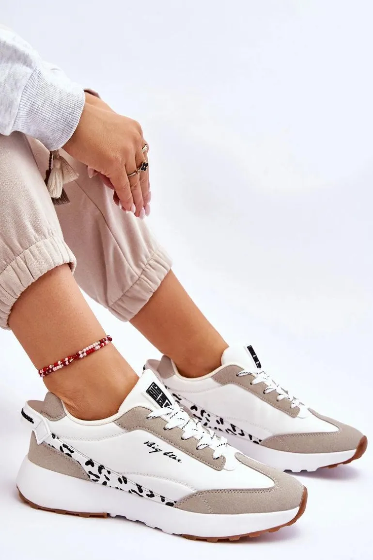 Damskie Sneakersy Memory Foam System Big Star LL274957 Białe