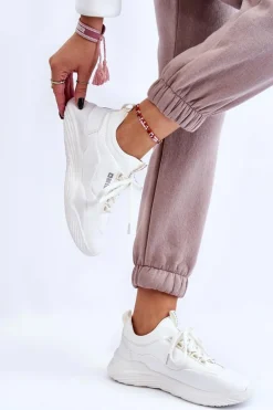 Damskie Sneakersy Memory Foam System Big Star LL274417 Białe