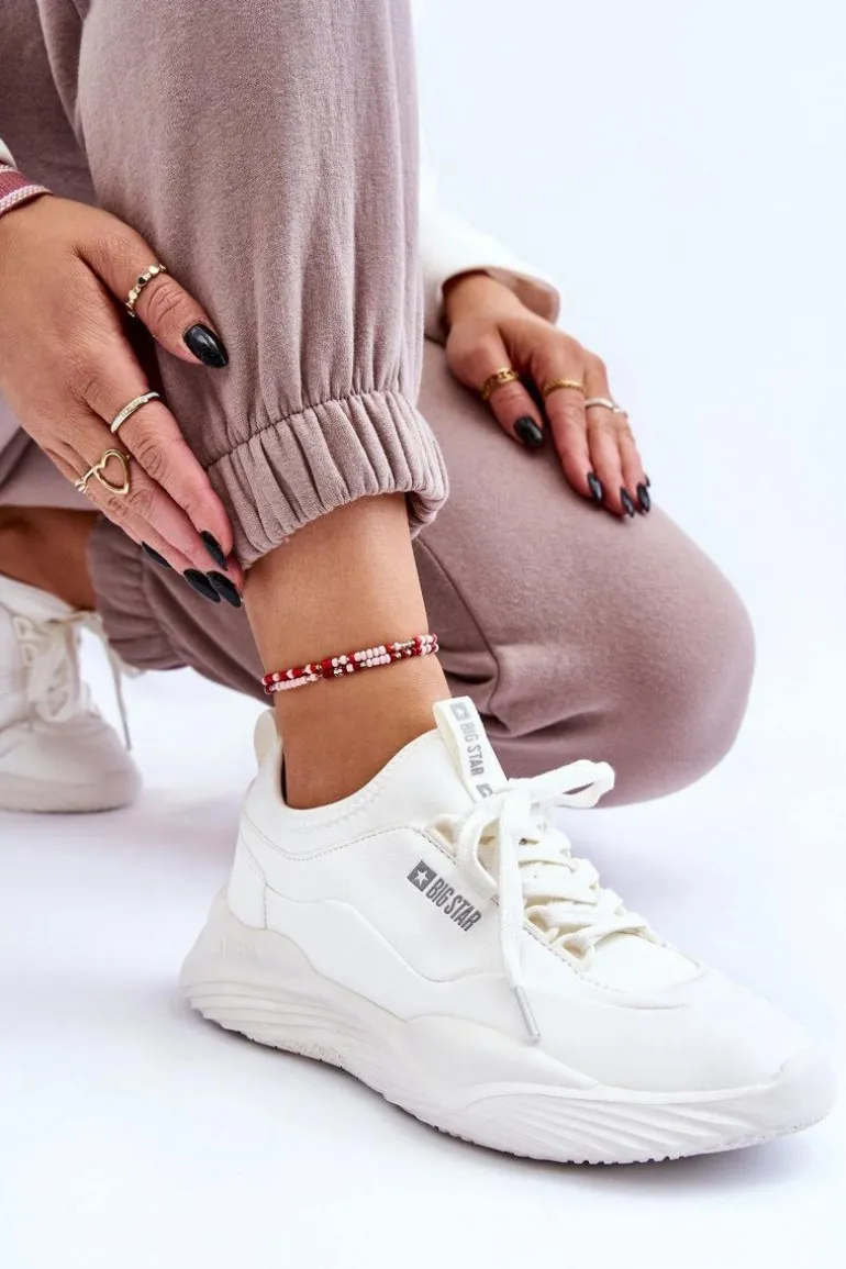 Damskie Sneakersy Memory Foam System Big Star LL274417 Białe