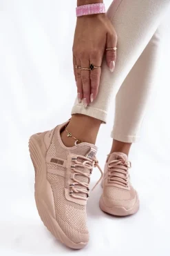 Damskie Sneakersy Memory Foam System Big Star KK274348 Różowe