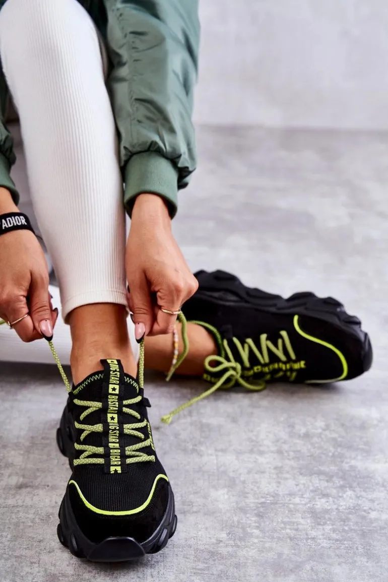 Damskie Sneakersy Memory Foam System Big Star KK274028 Czarne