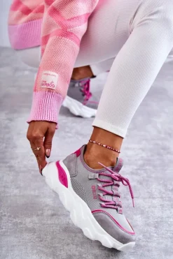 Damskie Sneakersy Memory Foam System Big Star KK274030 Szare