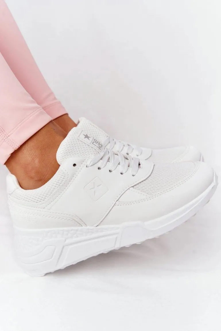 Damskie Sneakersy Na Koturnie Białe Avery