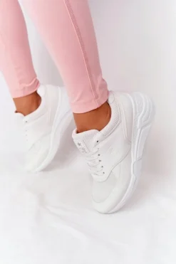 Damskie Sneakersy Na Koturnie Białe Avery