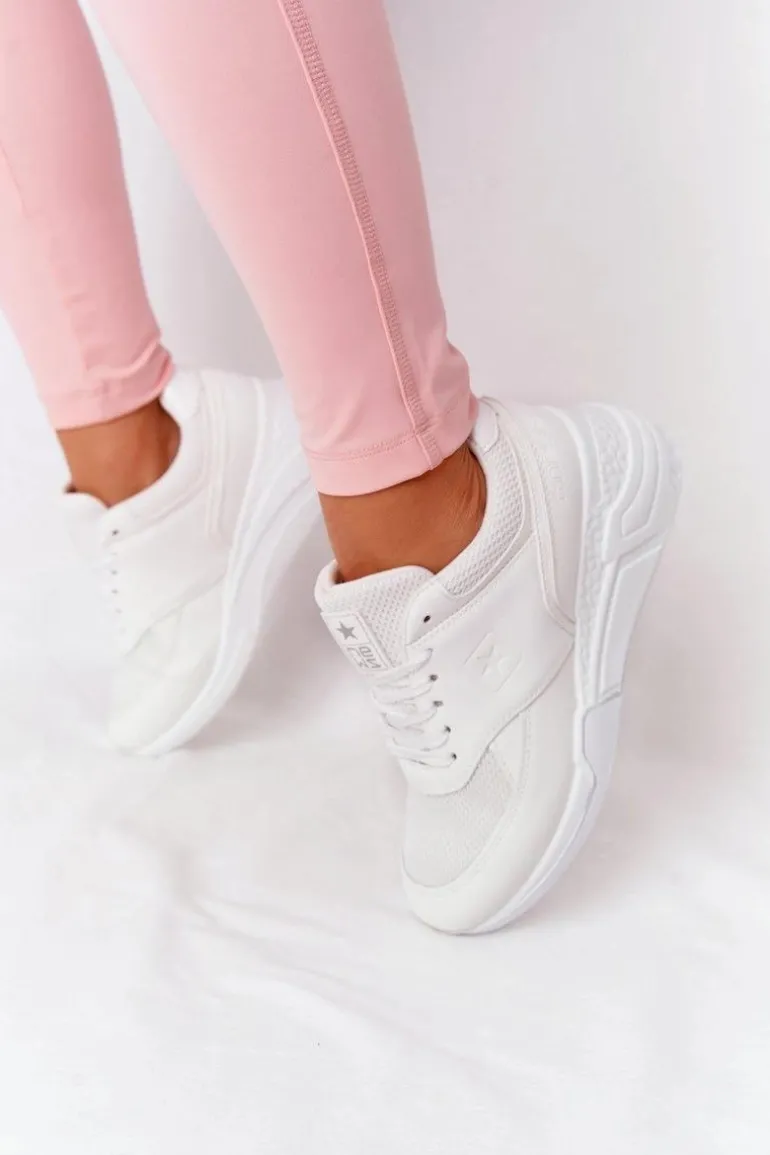 Damskie Sneakersy Na Koturnie Białe Avery