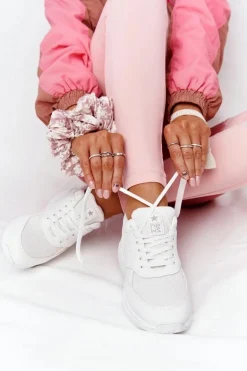 Damskie Sneakersy Na Koturnie Białe Avery