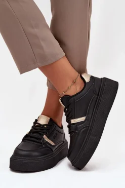 Damskie Sneakersy Na Platformie Big Star SS274360 Czarne