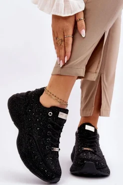 Damskie Sneakersy Na Platformie GOE JJ2N4058 Czarne