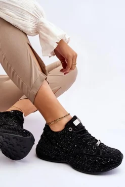 Damskie Sneakersy Na Platformie GOE JJ2N4058 Czarne