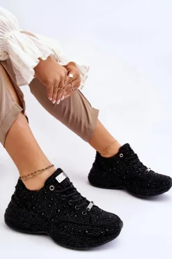 Damskie Sneakersy Na Platformie GOE JJ2N4058 Czarne