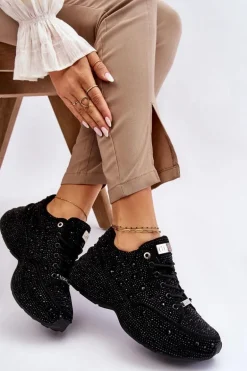 Damskie Sneakersy Na Platformie GOE JJ2N4058 Czarne