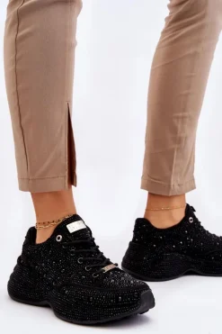 Damskie Sneakersy Na Platformie GOE JJ2N4058 Czarne