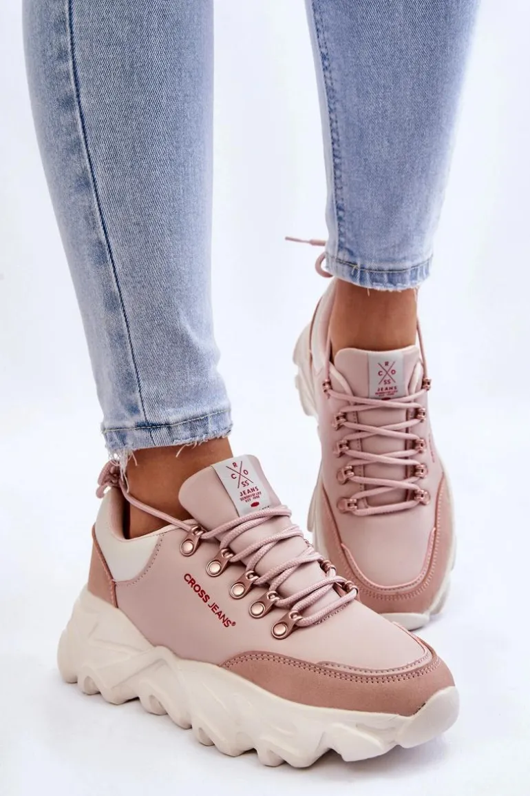 Damskie Sneakersy Na Platformie Cross Jeans KK2R4072C Nude