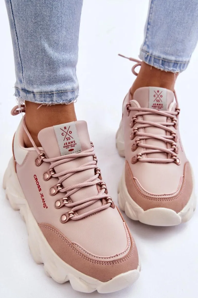 Damskie Sneakersy Na Platformie Cross Jeans KK2R4072C Nude