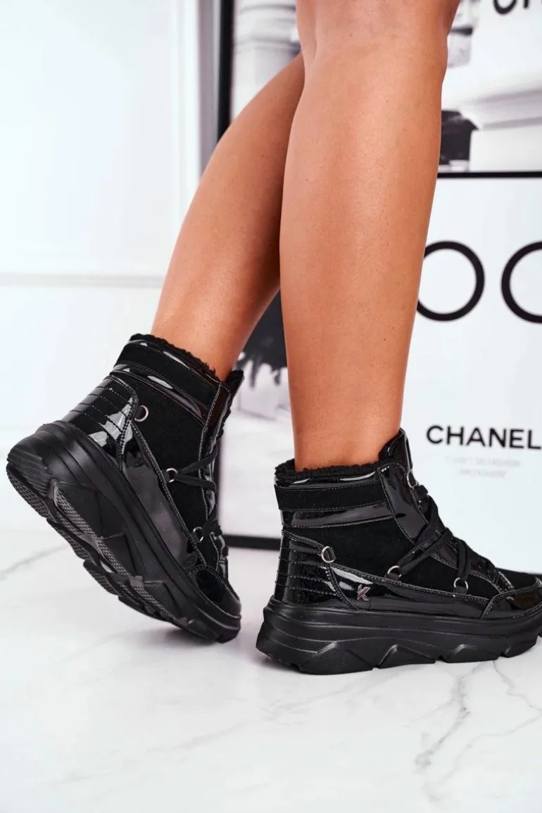 Damskie Sneakersy Śniegowce Czarne Missy