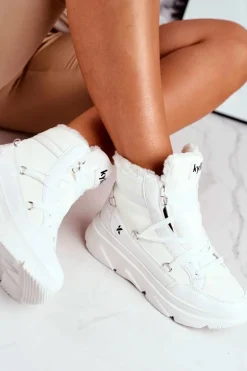 Damskie Sneakersy Śniegowce Białe Missy