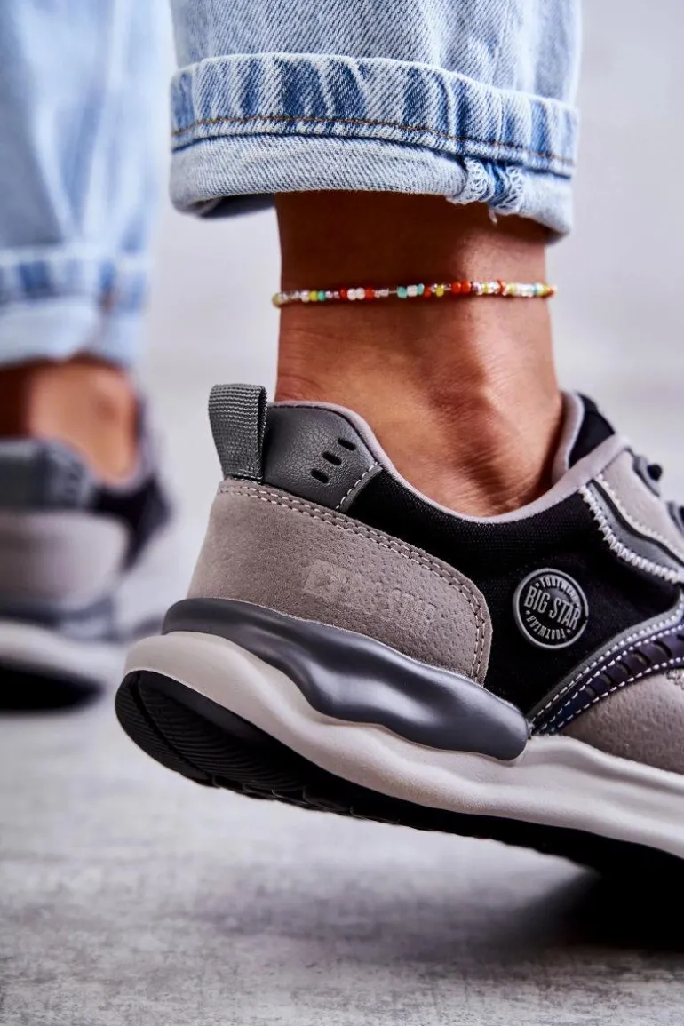 Damskie Sneakersy Sportowe Big Star KK274100 Czarno-Szare
